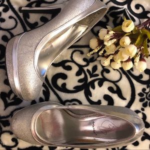 Baby Phat Silver Glitter Party Pumps